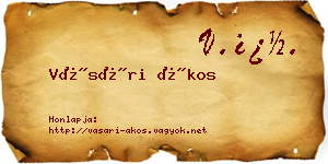 Vásári Ákos névjegykártya