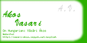 akos vasari business card
